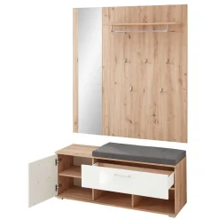 Discount Wohnen Garderobe & Dielenbank Set - Cluster (zweiteilig)