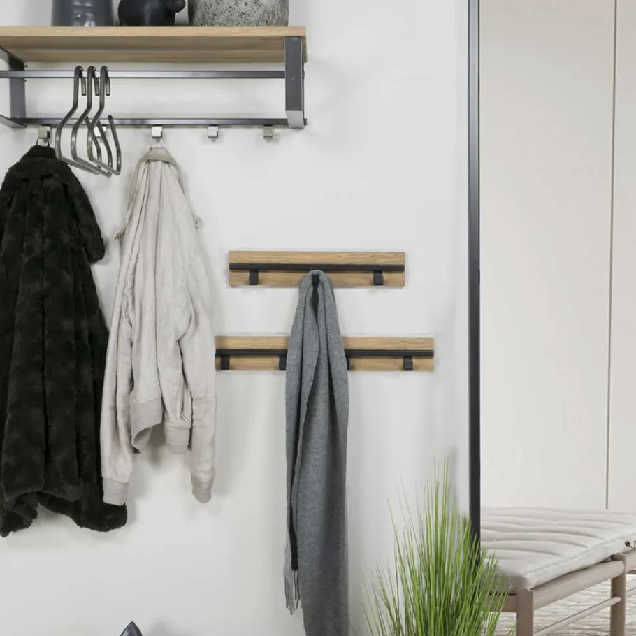 Wohnen Garderobe aus Eiche & Stahl Schwarz - Dezadan