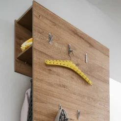 Clearance Wohnen Garderobenkombination Coriga in Eiche Dekor Anthrazit (dreiteilig)