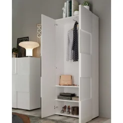 Sale Wohnen Garderobenschrank in Weiß hochglänzend - Castalla