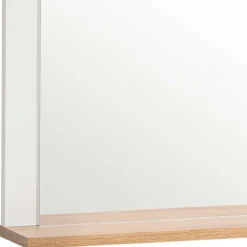 Outlet Wohnen Garderobenspiegel mit Ablage in Weiß & Eiche - Goliat
