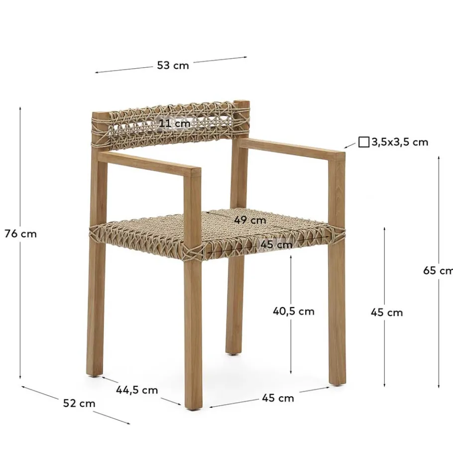Hot Wohnen Garten Armlehnstühle aus Teak Massivholz - Conave (2er Set)