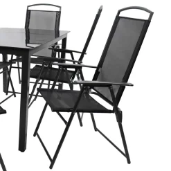 Sale Wohnen Garten Essgruppe in Schwarz - Kameron (siebenteilig)