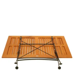 Discount Wohnen Garten Klapptisch aus Eukalyptusholz & Stahl - Nesaris