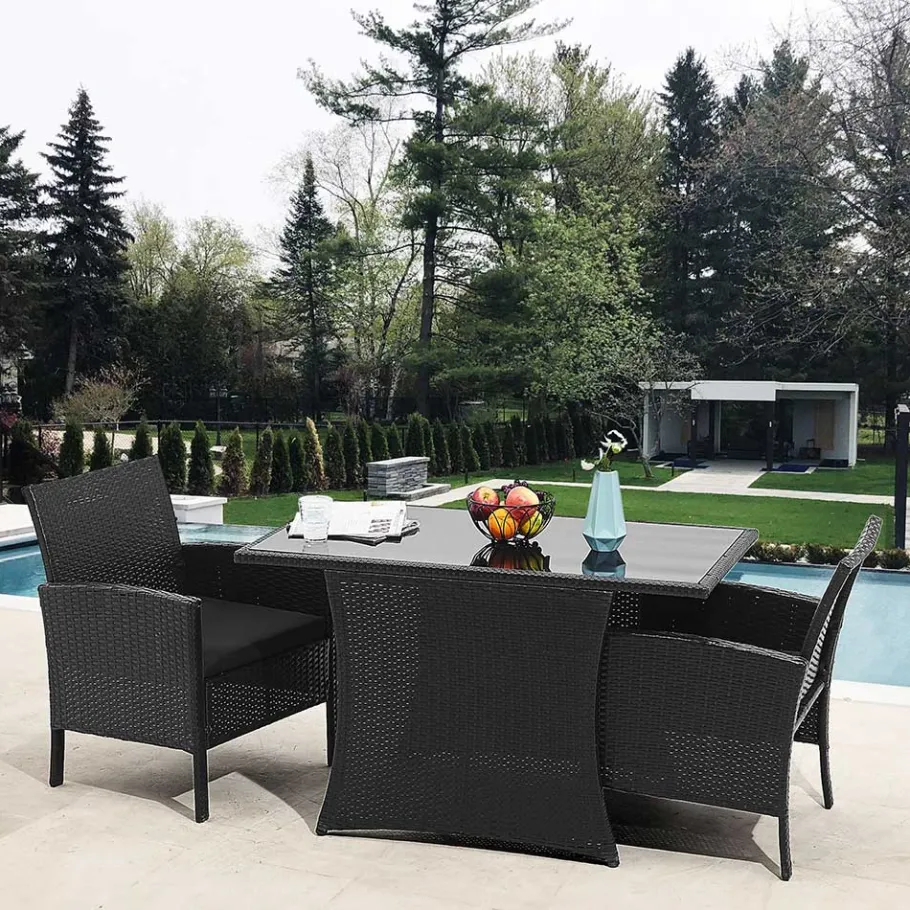 Sale Wohnen Garten Sitzgruppe aus grauem Polyrattan - Ambon (dreiteilig)