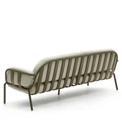 New Wohnen Gartensofa in Graugrün aus Metall - Ocna