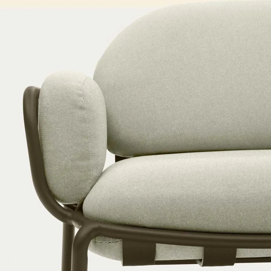 New Wohnen Gartensofa in Graugrün aus Metall - Ocna