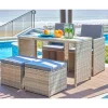 Wohnen Gartentisch Gruppe aus Polyrattan - Hongkong (fünfteilig)