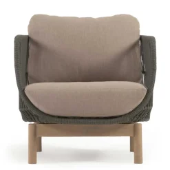 Outlet Wohnen Geflecht Loungesessel in Dunkelgrün - Casimiro (2er Set)