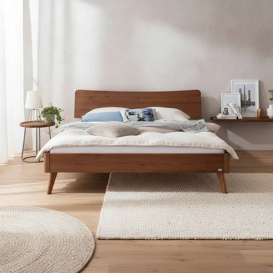 Online Wohnen Geöltes Bett in Braun Nussbaumholz - Rovigo