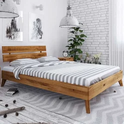 Outlet Wohnen Geöltes Holzbett in 210 cm Überlänge - Eavy I