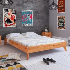 Wohnen Geöltes Kernbuche Bett für Dachzimmer - Junola II