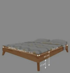 Wohnen Geöltes Kernbuche Bett für Dachzimmer - Junola II