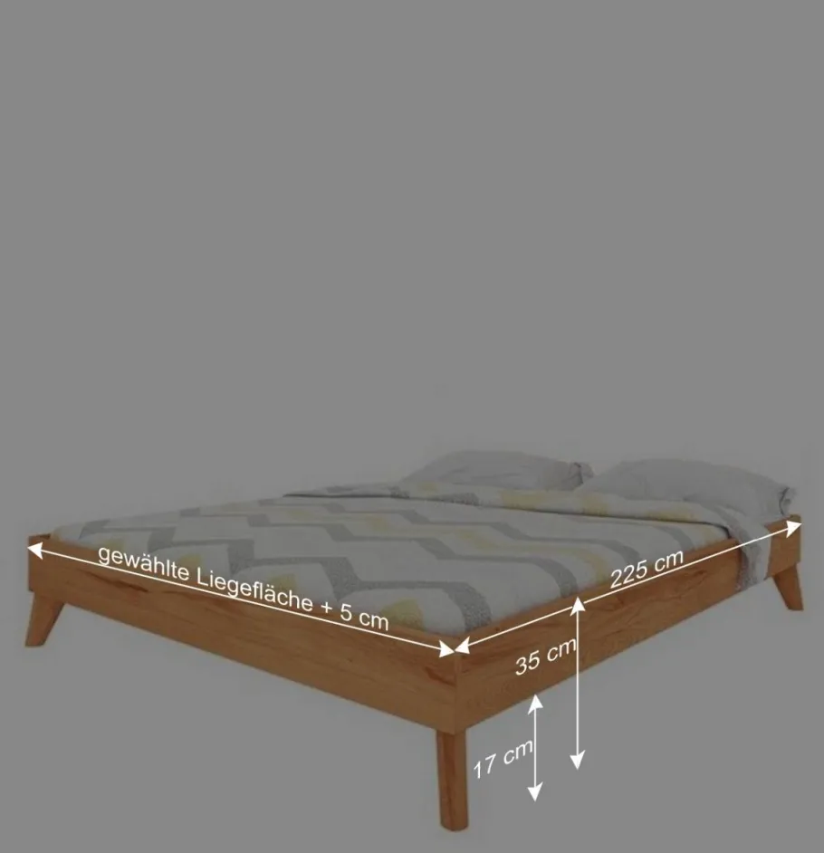 Wohnen Geöltes Kernbuche Bett für Dachzimmer - Junola II