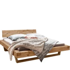 Discount Wohnen Geöltes Schwebebalkenbett aus Wildeiche - Jalton