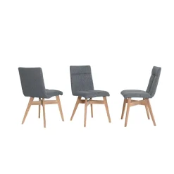 Best Wohnen Gepolsterte Stühle in Grau & Natur - Tucina (2er Set)