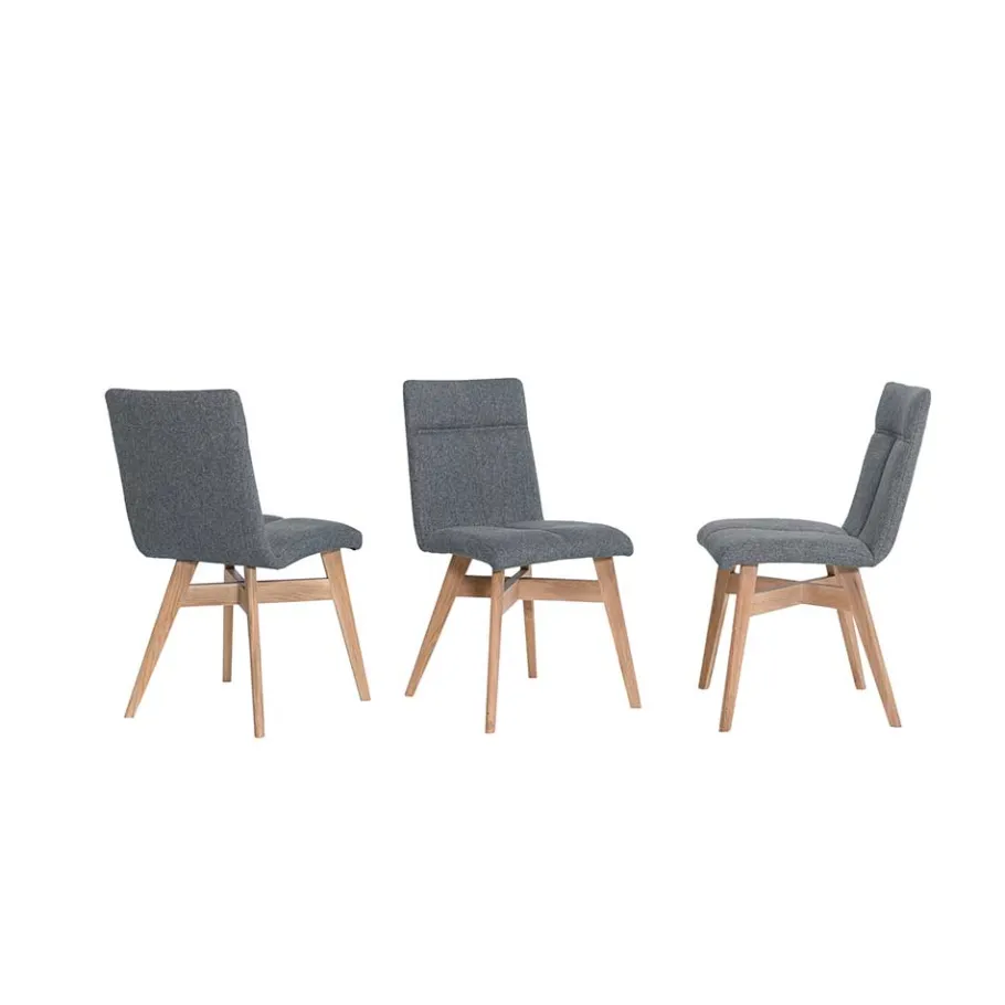 Best Wohnen Gepolsterte Stühle in Grau & Natur - Tucina (2er Set)