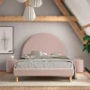 Best Wohnen Gepolstertes Bett mit Boucle Bezug in Rosa - Skylab