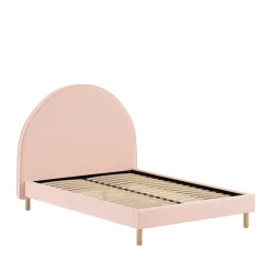 Best Wohnen Gepolstertes Bett mit Boucle Bezug in Rosa - Skylab