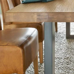 Best Wohnen Geradliniger Esstisch in Honig & Silber - Chapan