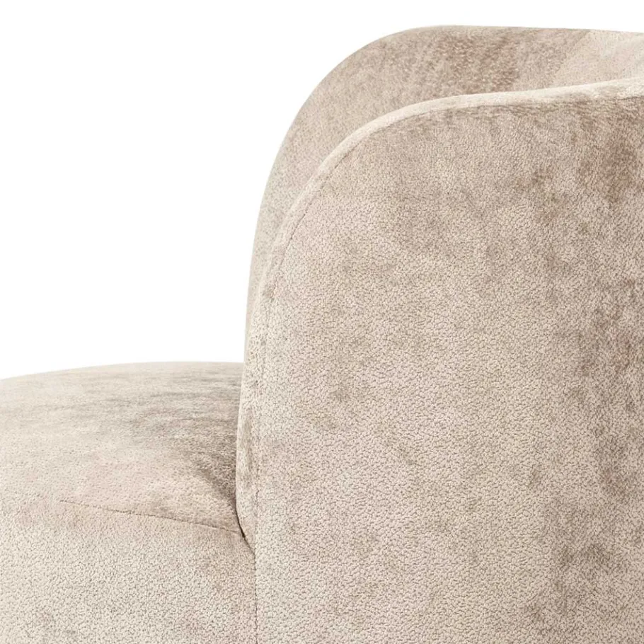 Sale Wohnen Gerundeter Chenille Wohnzimmersessel in Beige - Paryra