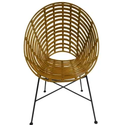Best Wohnen Gerundeter Designstuhl aus Rattan Geflecht Natur - Makan