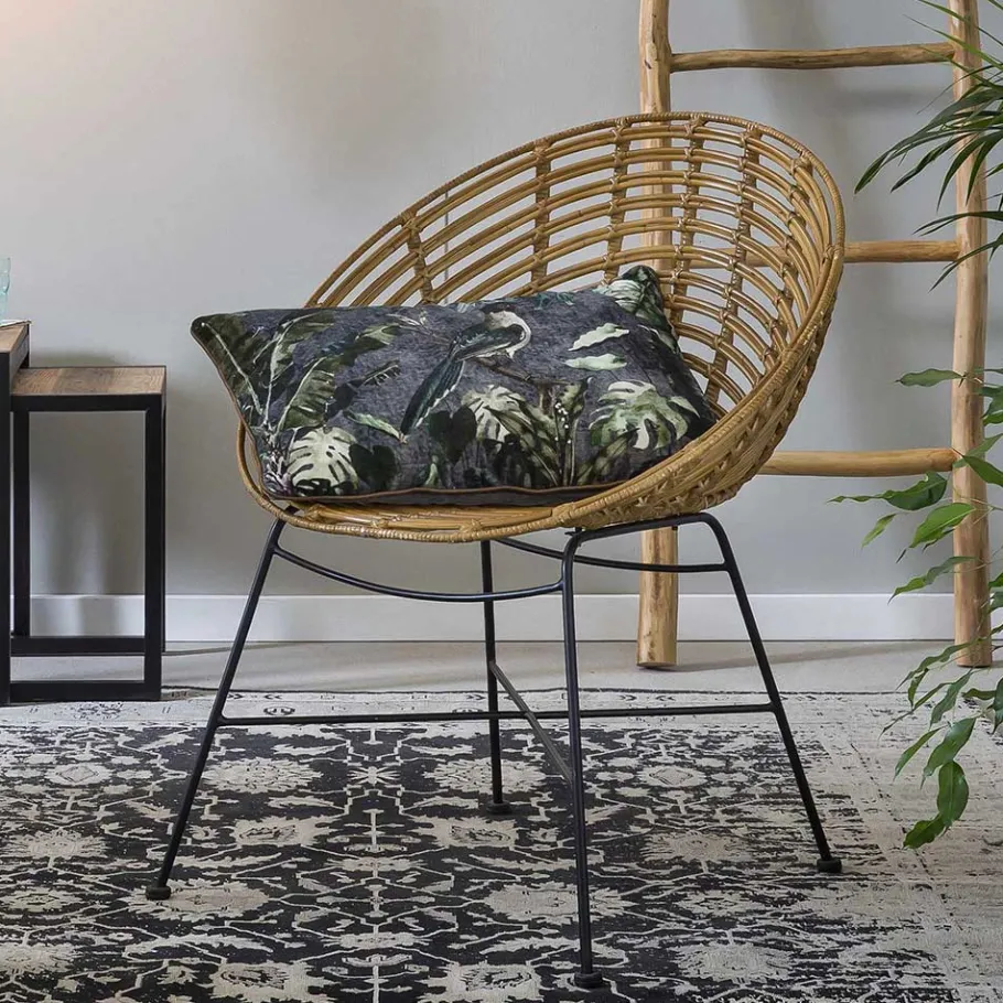 Best Wohnen Gerundeter Designstuhl aus Rattan Geflecht Natur - Makan