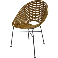Best Wohnen Gerundeter Designstuhl aus Rattan Geflecht Natur - Makan