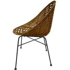 Best Wohnen Gerundeter Designstuhl aus Rattan Geflecht Natur - Makan