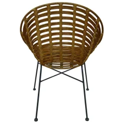 Best Wohnen Gerundeter Designstuhl aus Rattan Geflecht Natur - Makan