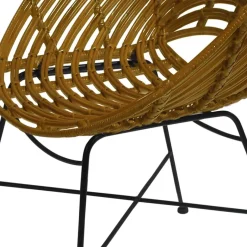 Best Wohnen Gerundeter Designstuhl aus Rattan Geflecht Natur - Makan