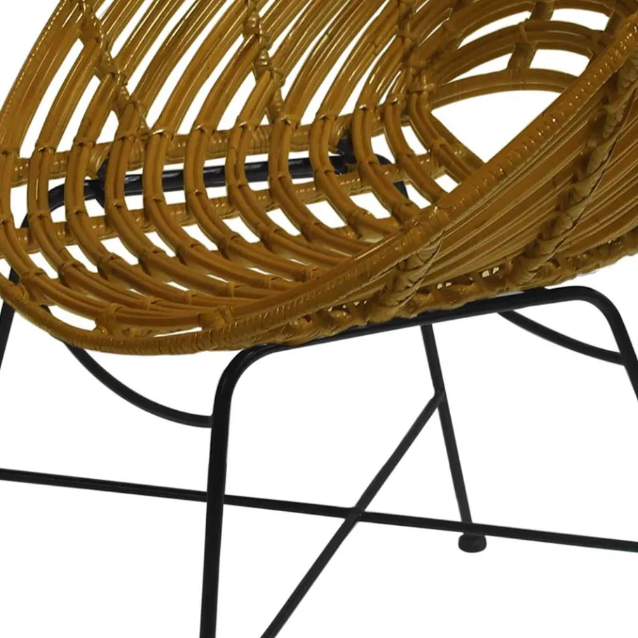 Best Wohnen Gerundeter Designstuhl aus Rattan Geflecht Natur - Makan