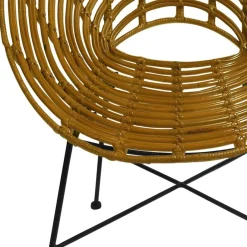 Best Wohnen Gerundeter Designstuhl aus Rattan Geflecht Natur - Makan