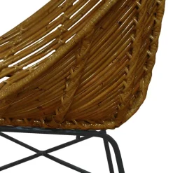 Best Wohnen Gerundeter Designstuhl aus Rattan Geflecht Natur - Makan