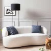 Outlet Wohnen Gerundetes Federkern Sofa in Weiß Boucle - Zenya