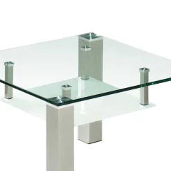 Clearance Wohnen Glas Couchtisch Carlot mit Rollen