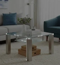 Clearance Wohnen Glas Couchtisch Carlot mit Rollen