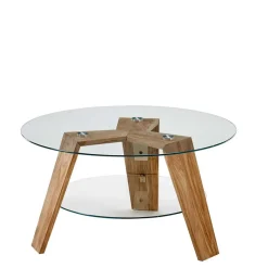 Discount Wohnen Glas Couchtisch mit Zusatzablage - Lasalinas