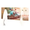 Clearance Wohnen Glas Garderobe mit Motorroller Fotodruck - Fleppos