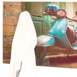 Clearance Wohnen Glas Garderobe mit Motorroller Fotodruck - Fleppos