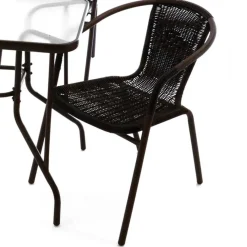 Discount Wohnen Glas Gartentisch & Tischsessel Set - Sylverta (fünfteilig)