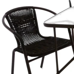 Discount Wohnen Glas Gartentisch & Tischsessel Set - Sylverta (fünfteilig)