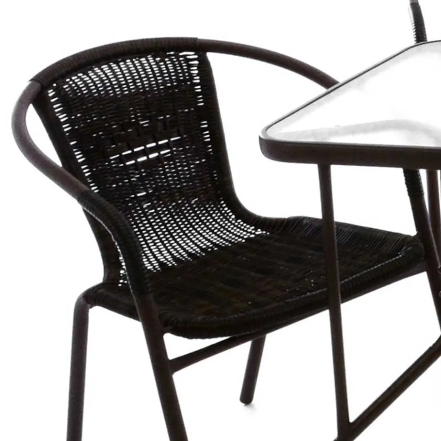 Discount Wohnen Glas Gartentisch & Tischsessel Set - Sylverta (fünfteilig)
