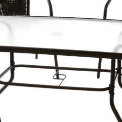 Discount Wohnen Glas Gartentisch & Tischsessel Set - Sylverta (fünfteilig)