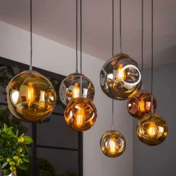 Sale Wohnen Glas Hängeleuchte in Gold & Altsilber & Kupfer - Donabella