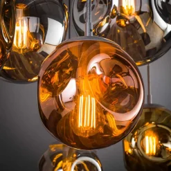Sale Wohnen Glas Hängeleuchte in Gold & Altsilber & Kupfer - Donabella