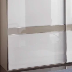 Outlet Wohnen Glas Schwebetüren Schrank in Weiß & Grau - Pruducia