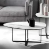 Best Wohnen Glas Wohnzimmertisch in Marmor Optik - eiförmig - Lampione