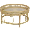 Online Wohnen Glas Wohnzimmertisch mit Rattan Gestell - Fidelphia