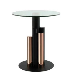 Clearance Wohnen Glas-Beistelltisch in Schwarz mit Rosegold - Charisse